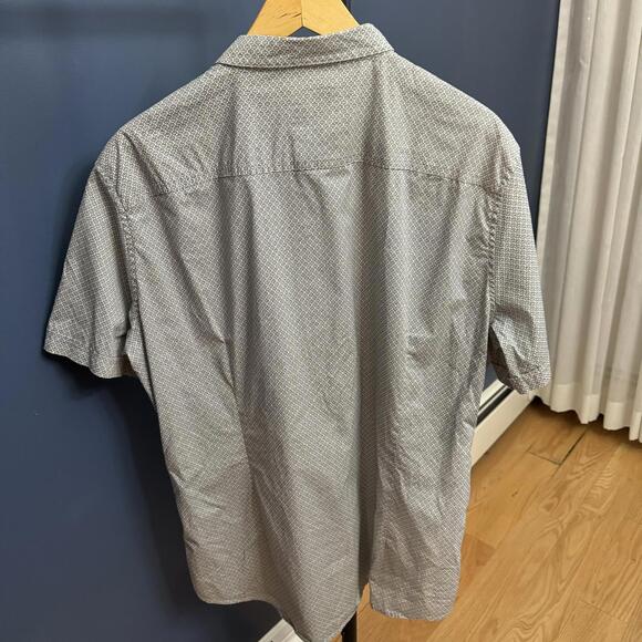 Armani Exchange, Mens Slim Short Sleeve Button Up, Black and White, XL - Picture 2 of 6